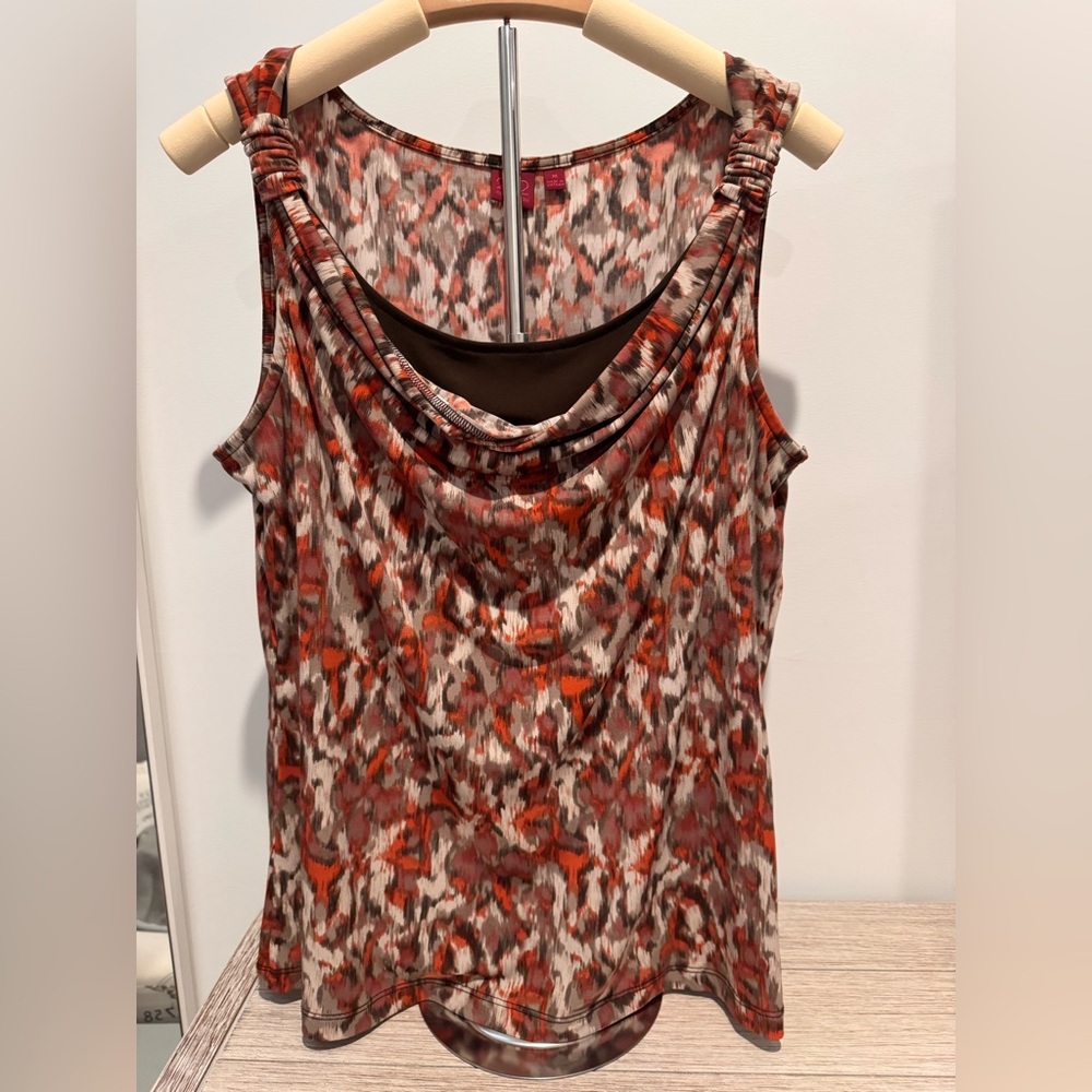 212 animal print cowl neck tank.